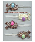 Bunny Holding Egg Pop Candy Mold