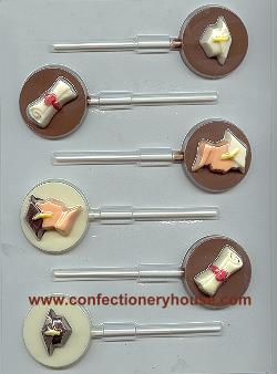 Round Graduation Lollipop Chocolate Mold