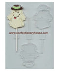 Scary Ghost With Hat Lollipop Chocolate Mold