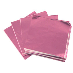 3 X 3 in.  Pink Foil Candy Wrappers