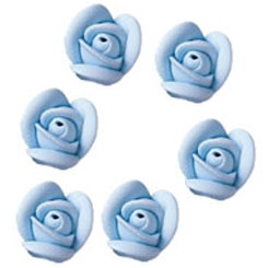Small Soft Blue Royal Icing Roses