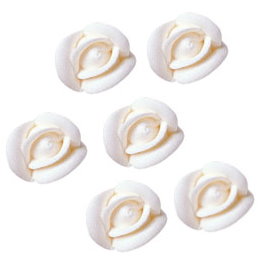Small White Royal Icing Roses - Confectionery House