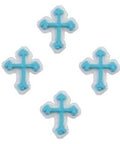 Blue Royal Icing Christening Cross