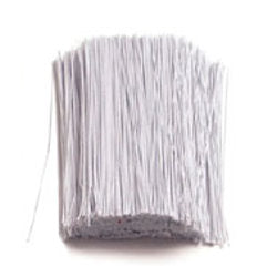 32 White Covered Floral Wire 6 in. - Confectionery House