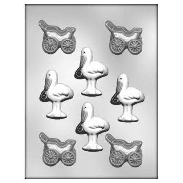 Baby Shower Stork and Buggy Candy Mold