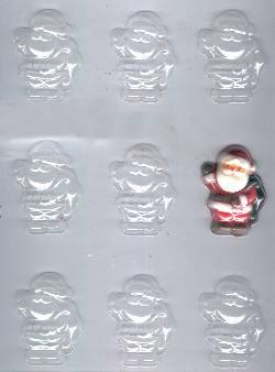 Small Santa Pieces Candy Molds