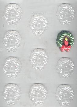 Wreath With Candle Candy Mold