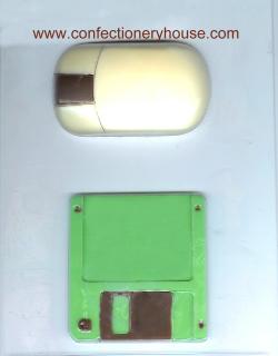 Computer Mouse And Disk Candy Mold