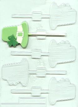 Hat With Shamrock Pop Candy Mold