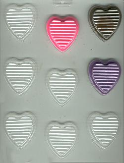 Lined Hearts Candy Molds