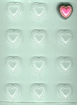 Beaded Hearts Candy Mold