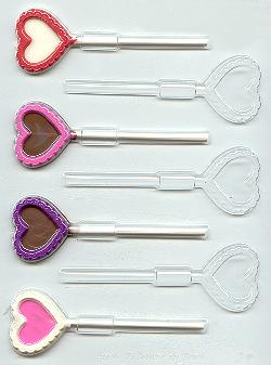 Small Fancy Hearts Pop Candy Molds