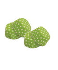 Lime Green Polka Dot Mini Muffin Cups