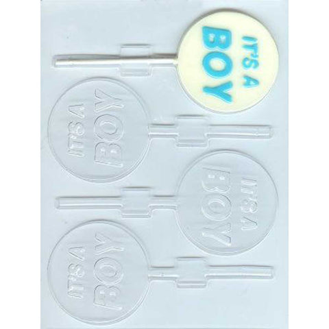 It's A Girl Lollipop Chocolate Candy Mold Baby Shower 6608 (4 Cavity Mold)