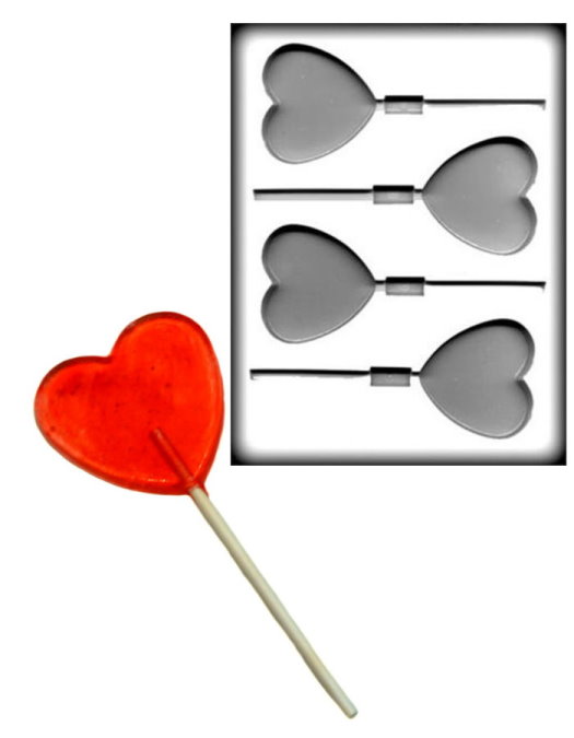 Large Heart Pop Hard Candy Mold Confectionery House