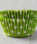 Lime Green Polka Dot Cupcake Cups