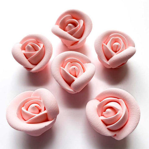 Medium soft pink royal icing roses photo