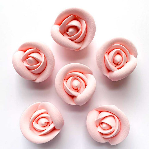 Medium soft pink royal icing roses
