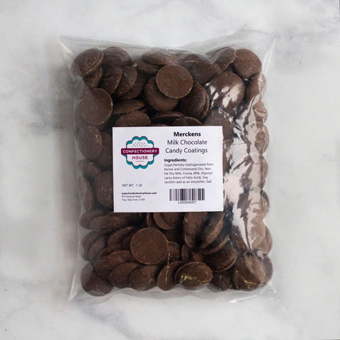 Merckens Melting Chocolate, Milk Chocolate Melts in 1lb or 5lb bags