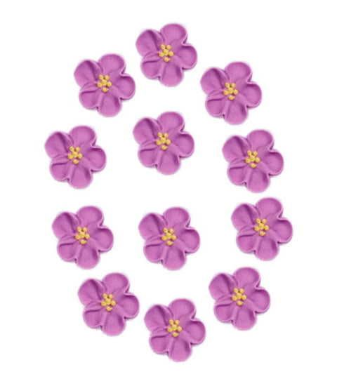 Mini Lavender Wild Rose Royal Icing Flowers 