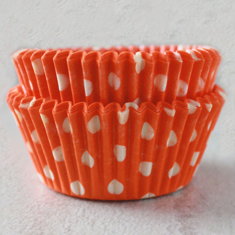 Orange Polka Dot Cupcake Cups