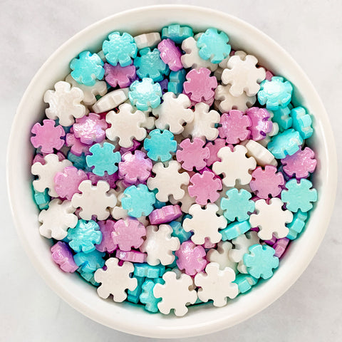 Purple and Blue Snowflake Shaped Sprinkles, Private Label (48 units  per/case)