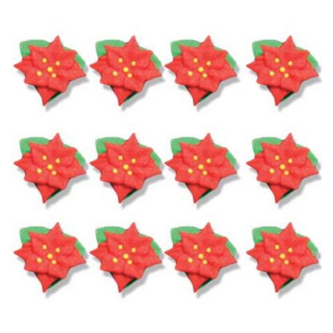Poinsettia royal icing decorations