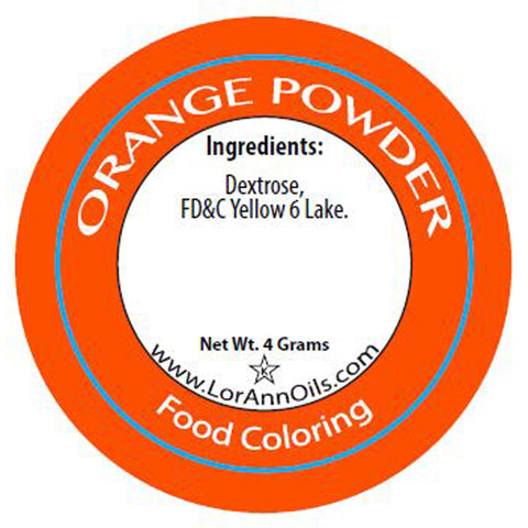 Orange Powder Food Color Ingredients