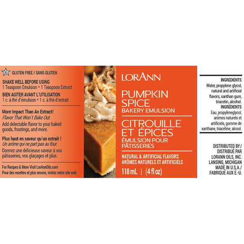 Pumpkin Spice Bakery Emulsion Label
