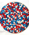 Red, white, and blue star sprinkles