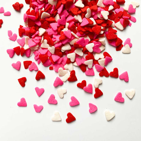 Red Pink and White Heart Sprinkles Image