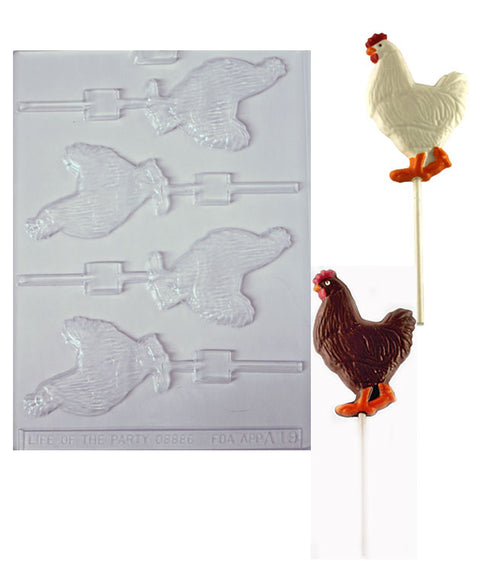 Rooster Lollipop Candy Mold