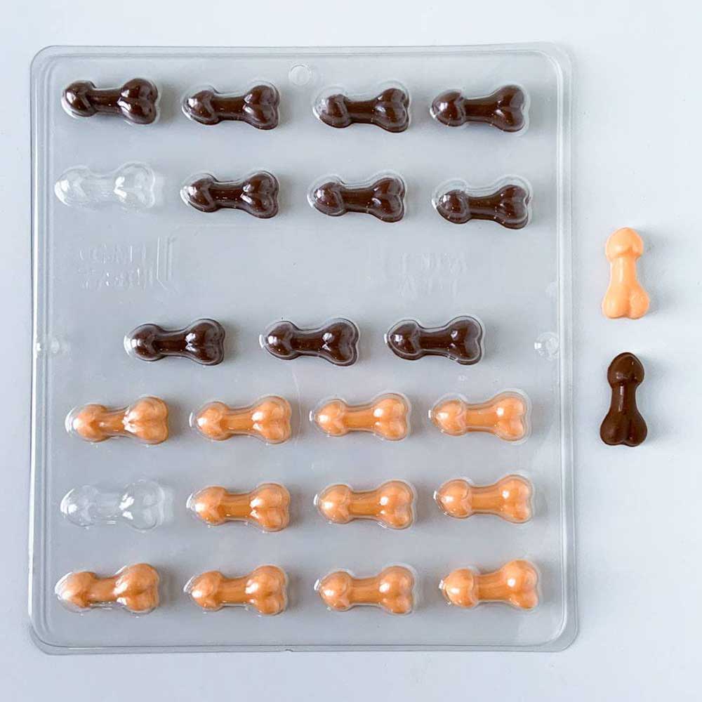 Penis Shape Silicone Mold can be used to make chocolates