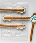 Snowman Pretzel Rod Candy Mold Image