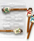 Snowman Pretzel Rod Candy Molds