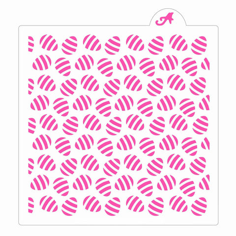 Striped Easter Eggs Pattern Cookie Stencil