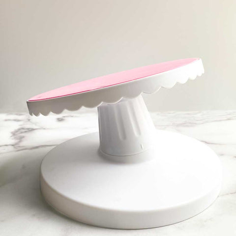 white cake plastic turntable with non-slip