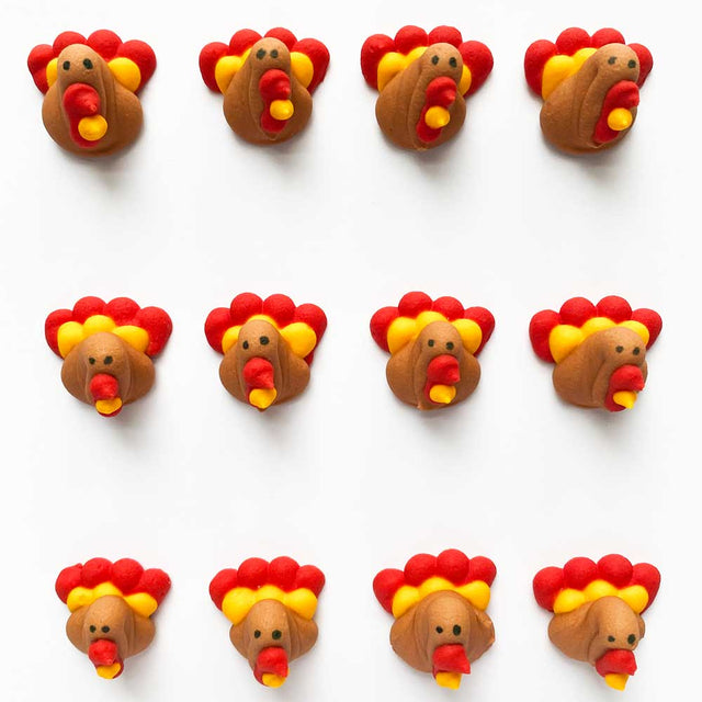 Turkey Icing Decorations Sugar royal icing decorations Thanksgiving