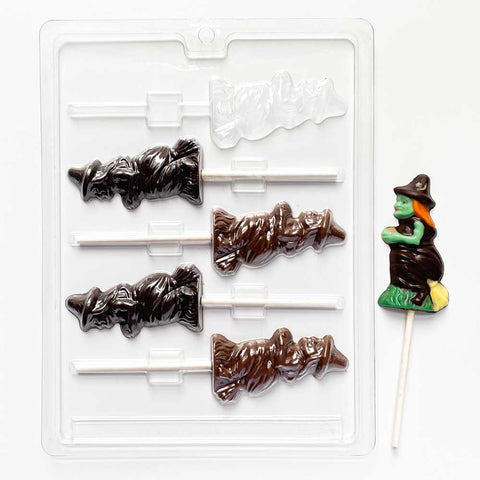 Witch On Broom Lollipop Chocolate Mold